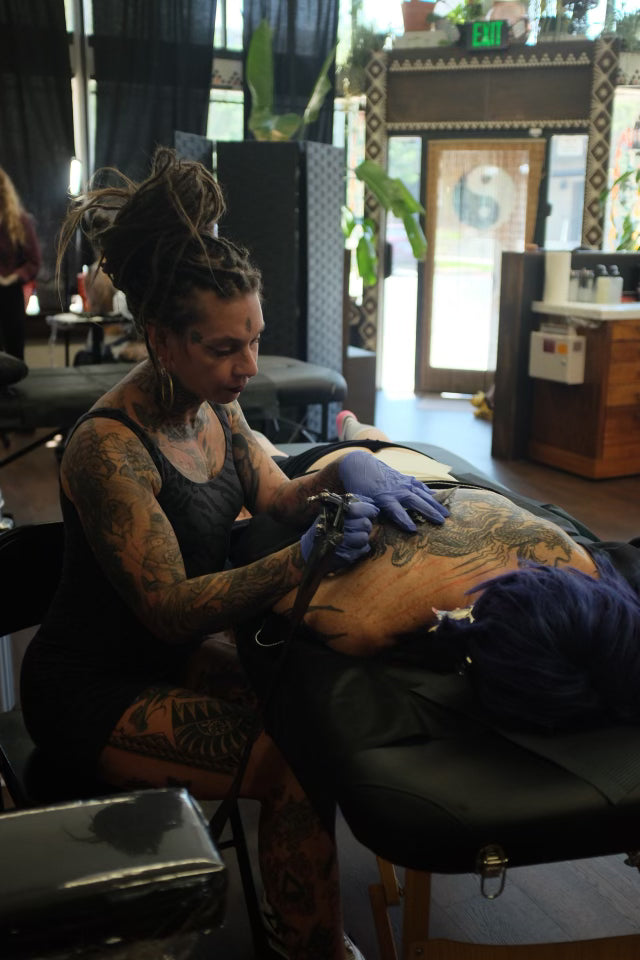 Andrea tattoo artist at Cold Moon